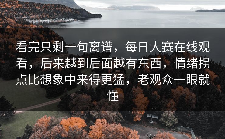 看完只剩一句离谱，每日大赛在线观看，后来越到后面越有东西，情绪拐点比想象中来得更猛，老观众一眼就懂