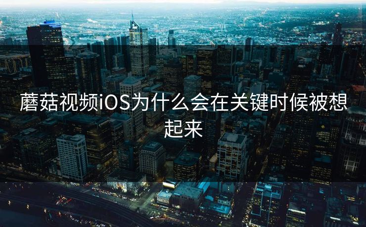 蘑菇视频iOS为什么会在关键时候被想起来