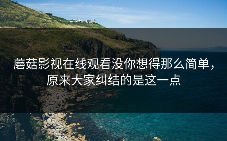 蘑菇影视在线观看没你想得那么简单，原来大家纠结的是这一点