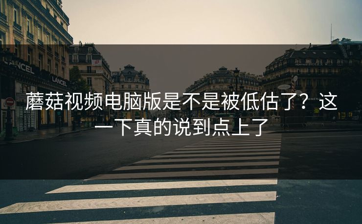 蘑菇视频电脑版是不是被低估了？这一下真的说到点上了