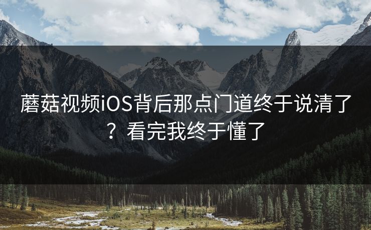 蘑菇视频iOS背后那点门道终于说清了？看完我终于懂了